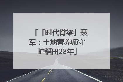 「时代脊梁」聂军：土地营养师守护稻田28年