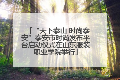 “天下泰山 时尚泰安”泰安市时尚发布平台启动仪式在山东服装职业学院举行