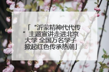 “沂蒙精神代代传”主题宣讲走进北京大学 全国万名学子掀起红色传承热潮