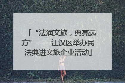 “法润文旅，典亮远方”——江汉区举办民法典进文旅企业活动