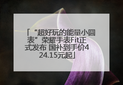 “超好玩的能量小圆表”荣耀手表Fit正式发布 国补到手价424.15元起