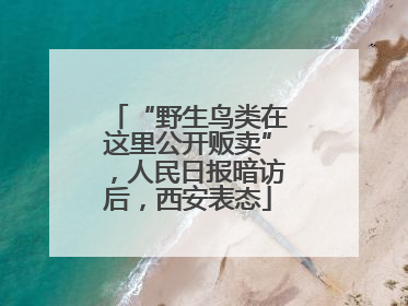 “野生鸟类在这里公开贩卖”，人民日报暗访后，西安表态