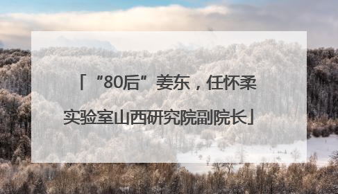 “80后”姜东，任怀柔实验室山西研究院副院长