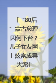 “80后”蒙古总理因何下台？儿子女友网上炫富成导火索