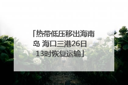 热带低压移出海南岛 海口三港26日13时恢复运输