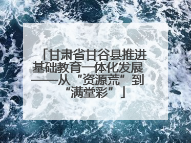 甘肃省甘谷县推进基础教育一体化发展——从“资源荒”到“满堂彩”