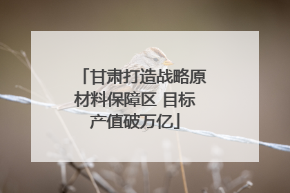 甘肃打造战略原材料保障区 目标产值破万亿