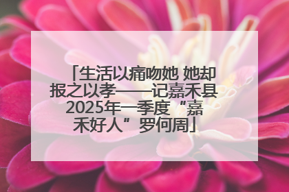 生活以痛吻她 她却报之以孝——记嘉禾县2025年一季度“嘉禾好人”罗何周