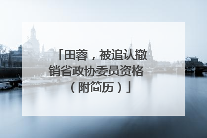 田蓉，被追认撤销省政协委员资格（附简历）