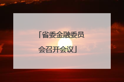 省委金融委员会召开会议