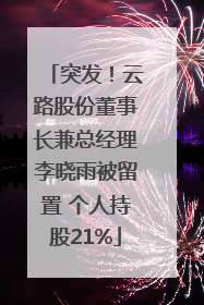 突发！云路股份董事长兼总经理李晓雨被留置 个人持股21%