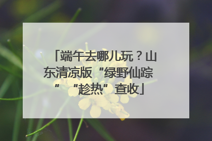 端午去哪儿玩？山东清凉版“绿野仙踪”“趁热”查收