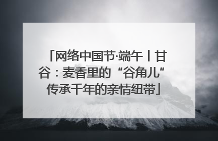 网络中国节·端午丨甘谷：麦香里的“谷角儿” 传承千年的亲情纽带