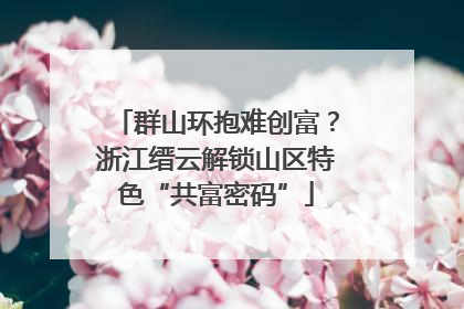 群山环抱难创富？浙江缙云解锁山区特色“共富密码”