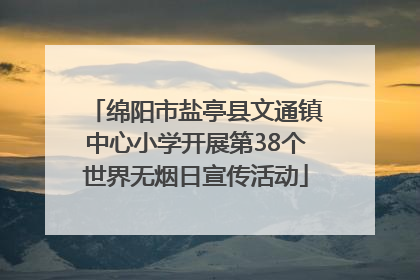 绵阳市盐亭县文通镇中心小学开展第38个世界无烟日宣传活动