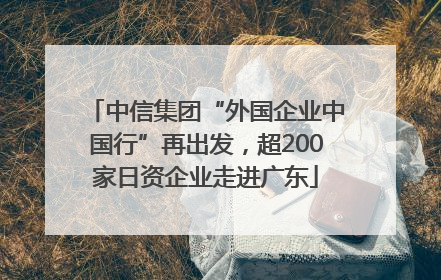 中信集团“外国企业中国行”再出发，超200家日资企业走进广东