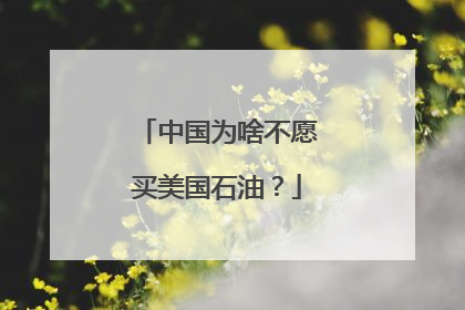 中国为啥不愿买美国石油？