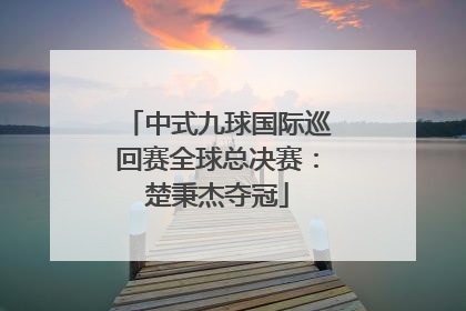 中式九球国际巡回赛全球总决赛：楚秉杰夺冠