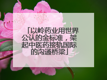 以岭药业用世界公认的金标准，架起中医药接轨国际的沟通桥梁