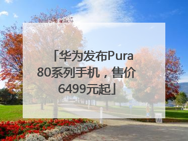 华为发布Pura80系列手机,售价6499元起