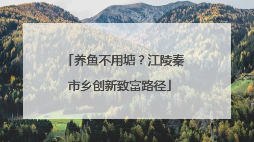 养鱼不用塘？江陵秦市乡创新致富路径