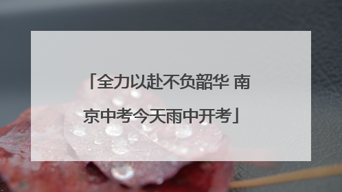 全力以赴不负韶华 南京中考今天雨中开考