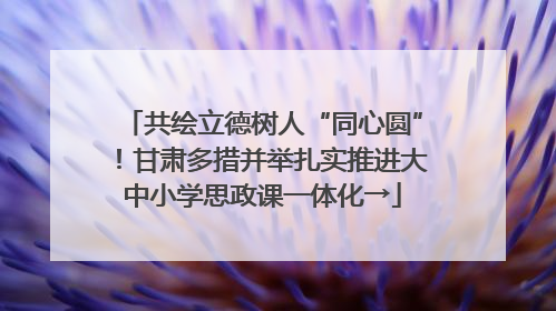 共绘立德树人“同心圆”！甘肃多措并举扎实推进大中小学思政课一体化→