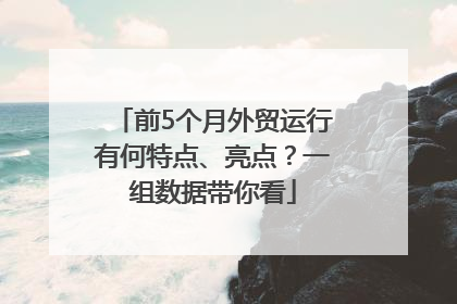 前5个月外贸运行有何特点、亮点？一组数据带你看