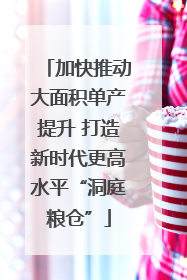 加快推动大面积单产提升 打造新时代更高水平“洞庭粮仓”