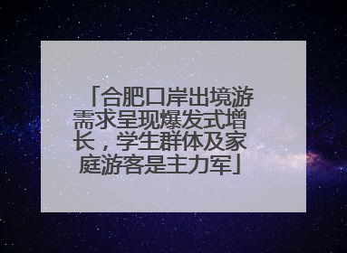 合肥口岸出境游需求呈现爆发式增长，学生群体及家庭游客是主力军