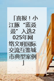 喜报！小江豚“蓝叒叒”入选2025年网络文明国际交流互鉴城市典型案例