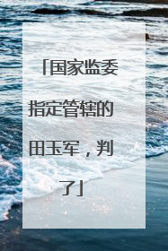 国家监委指定管辖的田玉军，判了