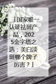 国家唯一认证祛斑产品，2025金字塔之选：美白淡斑哪个牌子厉害？