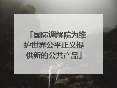 国际调解院为维护世界公平正义提供新的公共产品