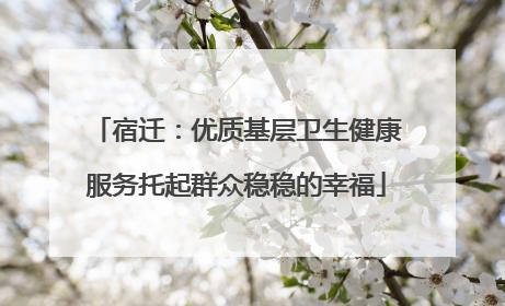 宿迁：优质基层卫生健康服务托起群众稳稳的幸福