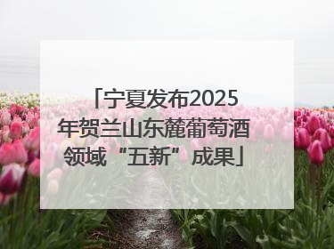 宁夏发布2025年贺兰山东麓葡萄酒领域“五新”成果