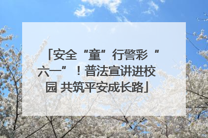 安全“童”行警彩“六一”！普法宣讲进校园 共筑平安成长路