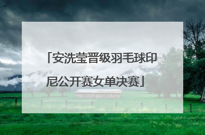 安洗莹晋级羽毛球印尼公开赛女单决赛