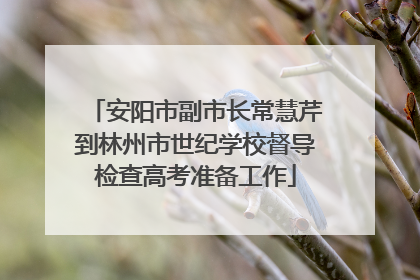 安阳市副市长常慧芹到林州市世纪学校督导检查高考准备工作