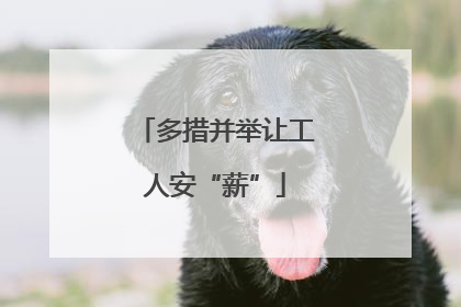 多措并举让工人安“薪”