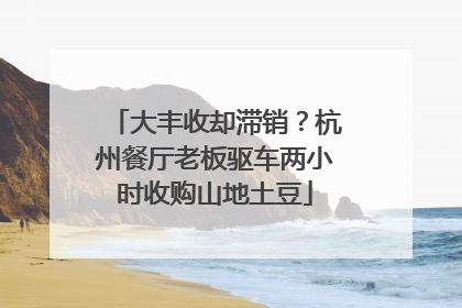 大丰收却滞销？杭州餐厅老板驱车两小时收购山地土豆