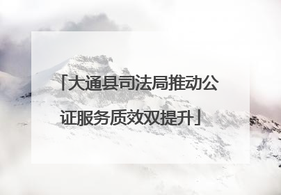 大通县司法局推动公证服务质效双提升