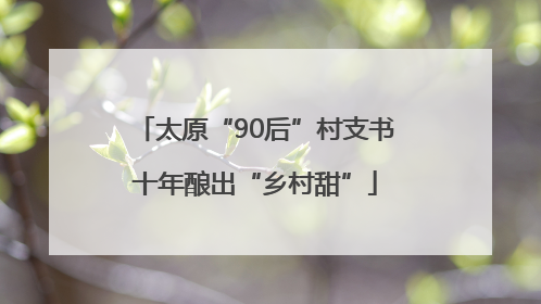 太原“90后”村支书十年酿出“乡村甜”