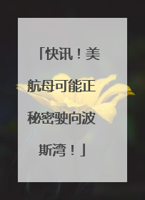 快讯！美航母可能正秘密驶向波斯湾！