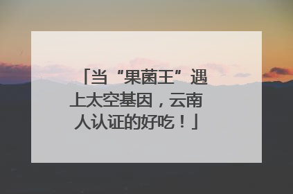 当“果菌王”遇上太空基因，云南人认证的好吃！