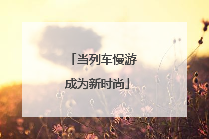 当列车慢游成为新时尚