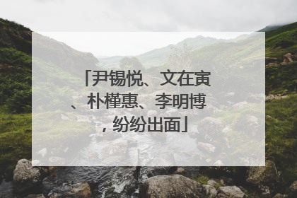 尹锡悦、文在寅、朴槿惠、李明博，纷纷出面