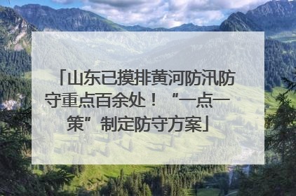 山东已摸排黄河防汛防守重点百余处！“一点一策”制定防守方案