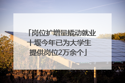 岗位扩增量撬动就业 十堰今年已为大学生提供岗位2万余个