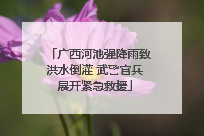 广西河池强降雨致洪水倒灌 武警官兵展开紧急救援